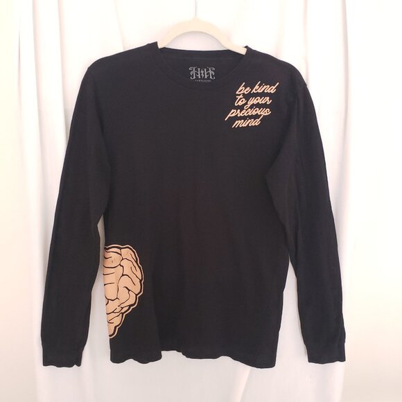 Hope For Harlow Black Be Kind To Your Precious Mind Graphic Handmade USA Size M - Picture 1 of 13